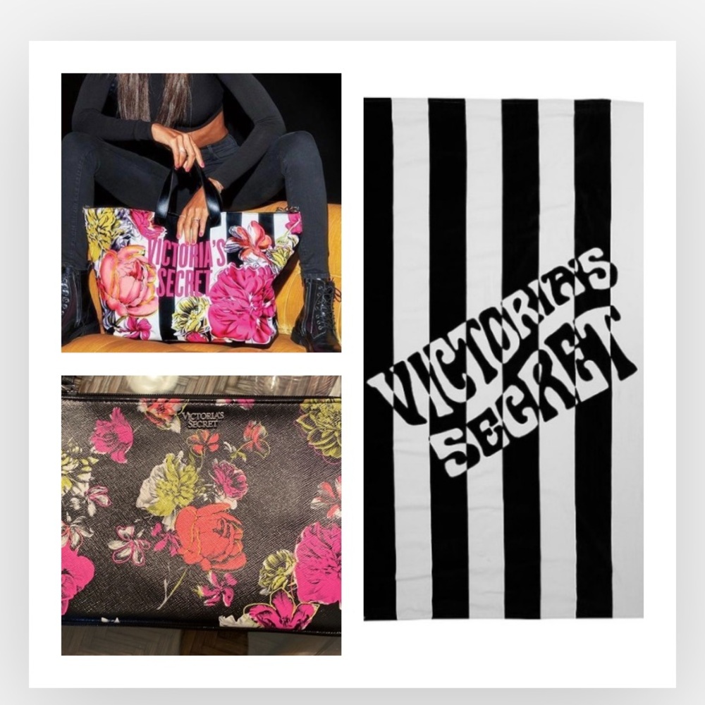 Victoria secret tote and beach towel set